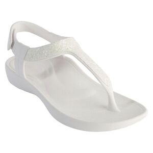 Aetrex Women's White Sandals Parker Sparkle EVA Arch-Support Thong Sandal